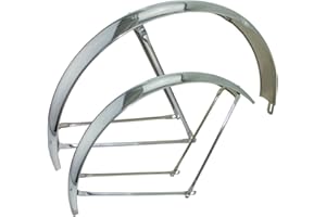 FENIX CYCLES 26" Classic Adjustable Balloon Fender Set Chrome for Beach Cruiser Bikes