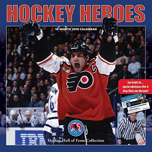 Hockey Heroes 2018 12 x 12 Inch Monthly Square Wall Calendar by Wyman, Sport Celebrity