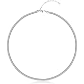 GILIEYER Paperclip Chain Necklace for Women, Dainty Stackable Link Layered Necklace Gold Silver Plated Flat Snake Chain Paperclip Chain Herringbone Necklace Gold Choker Necklaces for Women