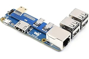 Waveshare Pi Zero to Raspberry Pi 3 Model B/B+ Adapter, Onboard 4-CH USB Interface, 100M Ethernet Port and HDMI Port, Alterna