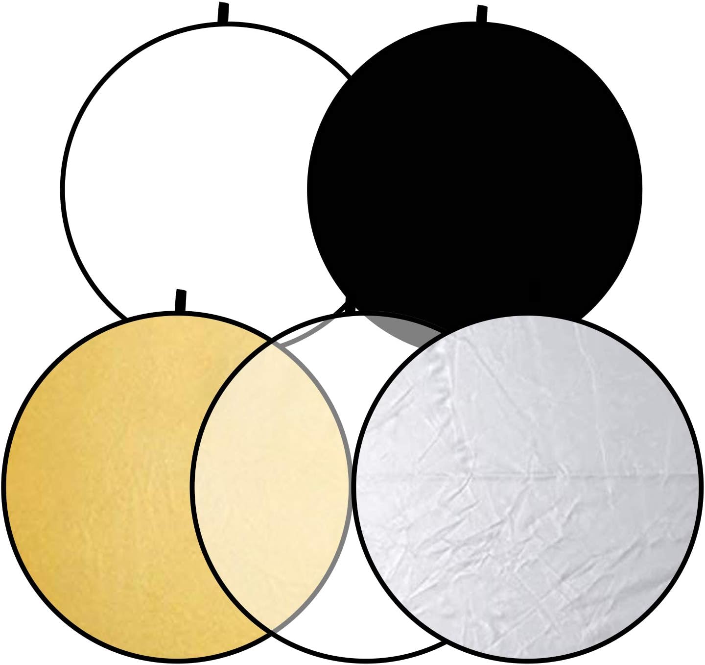 Emart 43” 5-in-1 Portable Photography Studio Multi Photo Disc Collapsible Light Reflector with Bag - Translucent, Silver, Gold, White and Black