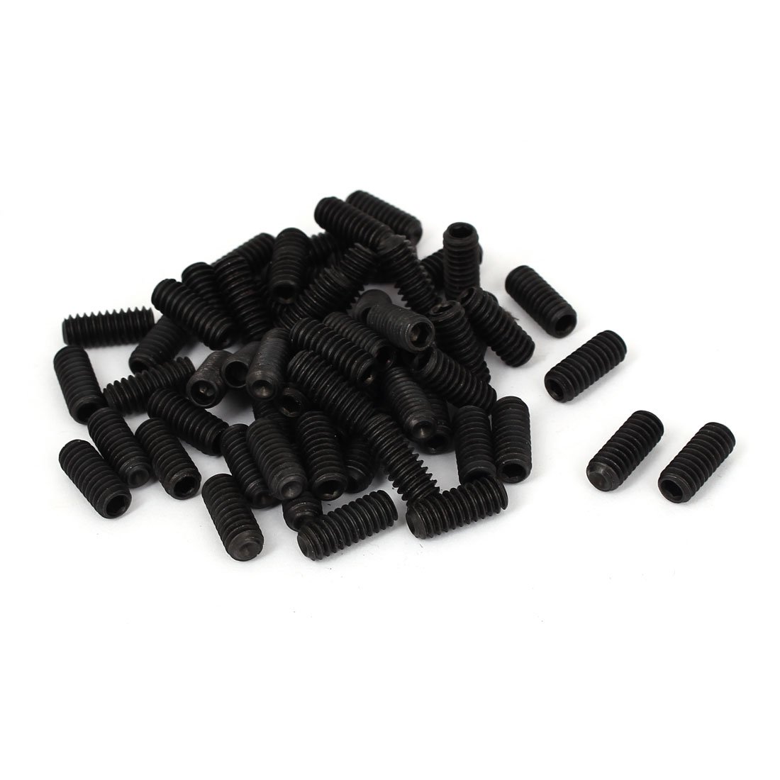 Sourcingmap 1/4 Inch x 5/8 Inch 20 Thread Count Hex Socket Set Cup Point Head Grub Screws Black 60 Pcs