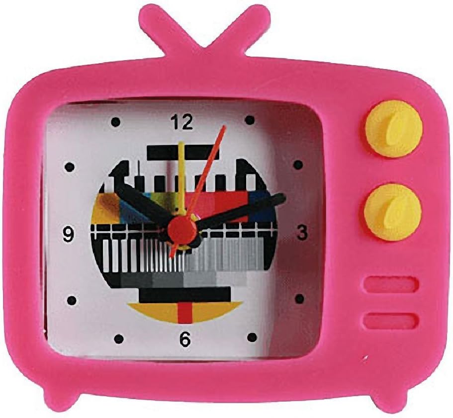 Amazon Com Retro Pink Vintage Tv Alarm Clock Furniture Decor
