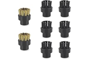 AWASKY Round Brushes for AWASKY Steam Cleaner (2 Brass Brushes + 6 Nylon Brushes), Brush0206