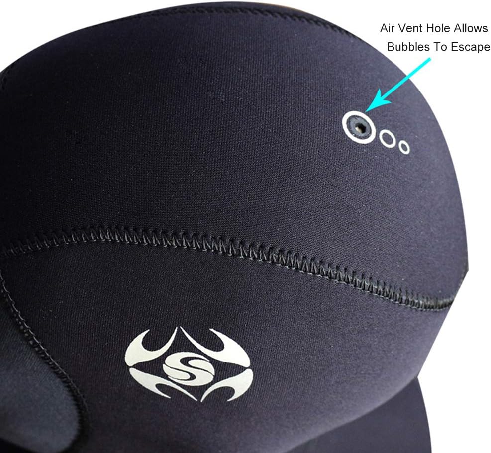DiNeop Wetsuit Scuba Hood Neoprene Dive Hood 3MM for Men Women, Vented Bib Diving Cap Thermal Flexible Protection for Surfing Snorkeling Kayaking Swimming Sailing Canoeing Water Sports : Sports & Outdoors