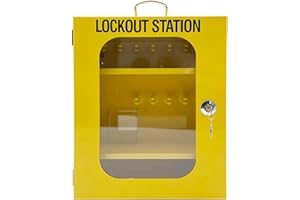 JOJOMARK Lockout Tagout Station for Lockout Tagout Devices - Lock Out Stationfor Loto Supplies, Easy to Carry Tool Tagout Station with Handles (Unfilled Metal Station)