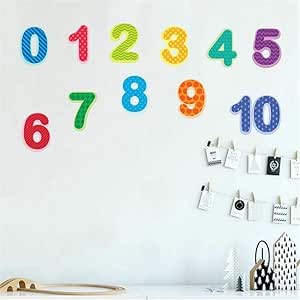 pegatinas decorativas pared Números educativos coloridos niños bebé