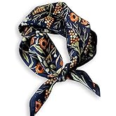 Weximil 100% Mulberry Silk Neck Scarf - 21'' x 21'' Lightweight Neckerchief - Women Men Small Square Digital Printed Scarves