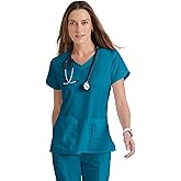 BARCO Grey's Anatomy Scrubs - Cora Scrub Top for Women, Crossover V-Neck, Fitted Back Super-Soft Women's Scrub Top