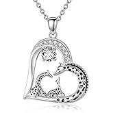 LWQQWL Moissanite Animal Necklace Sterling Silver Cute Animal Pendant Jewelry Gifts for Women
