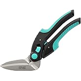C.JET TOOL 10" Heavy Duty Scissors, Professional, Turquoise, Stainless Steel, Carpet, Cardboard, Leather, Pruning, Gardening