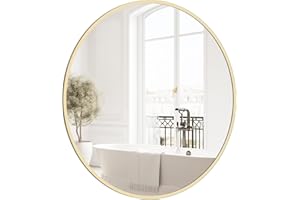 HOMECOOKIN Round Wall Mirror 20" Gold Circle Mirror for Bathroom with Metal Framed, Round Gold Mirror for Wall Decor, Vanity, Entryway Living Room