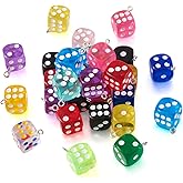 Boutigem 30Pcs Resin Dice Charms Colorful 3D Cube Dice Pendants with Eyelet Loop Cubic Dices Dangle Charms for DIY Crafts Earring Necklace Keychain Hang Ornament Jewelry Making