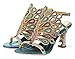 Honeystore Women's Rhinestone Peacock Handmade Wedding Sandals Blue 8 B(M) US