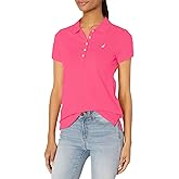 Nautica Womens 5-Button Short Sleeve Breathable 100% Cotton Polo Shirt