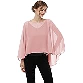 Hotshawl Soft Chiffon Capelet Plus capes Poncho Casual Capelets For Womens Cover Up