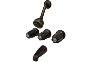 Trim Kit for 3-handle Shower Valve, Fit Price Pfister Compression Stem Shower, Oil Rubbed Bronze Finish -By Plumb USA