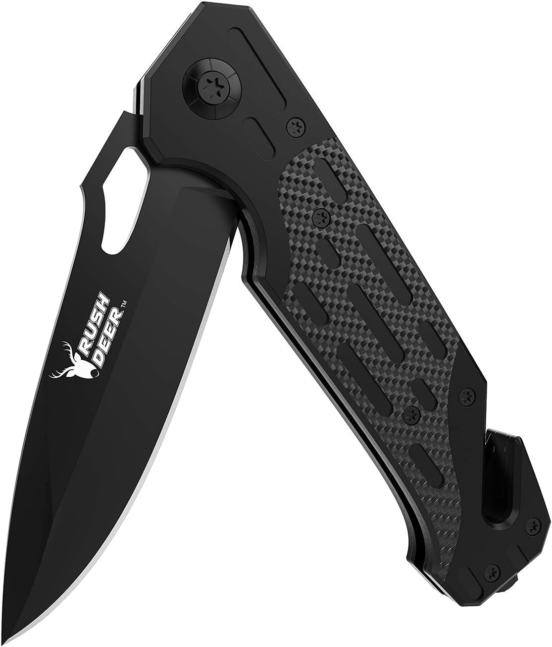 Rush Deer Folding Knife, Pocket Knife EDC Knife with Liner Lock,Pocketclip,Glass Breaker,Seatbelt Cutter. Perfect for Hiking, Camping, Fishing, Indoor & Outdoor Activities. Unique Gifts for Men Women: Sports & Outdoors