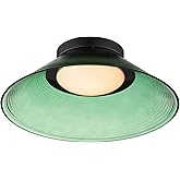 ET2 Lighting E22082-04BK Jensen - 21W 1 LED Semi-Flush Mount-11.75 Inch Tall and 11.75 Inch Wide, Finish Color: Black, Glass 