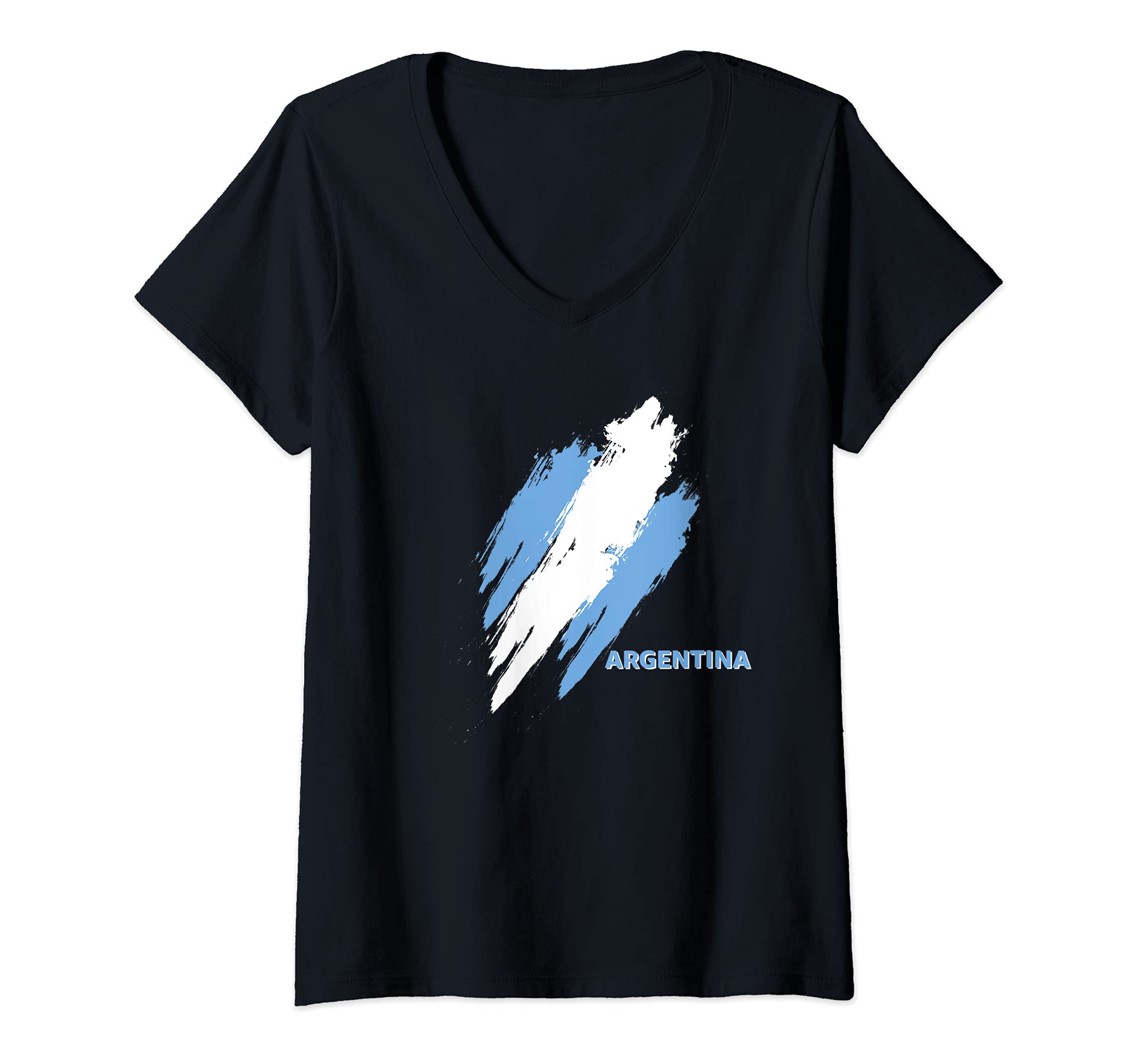 Womens Flag Argentina V-Neck T-Shirt