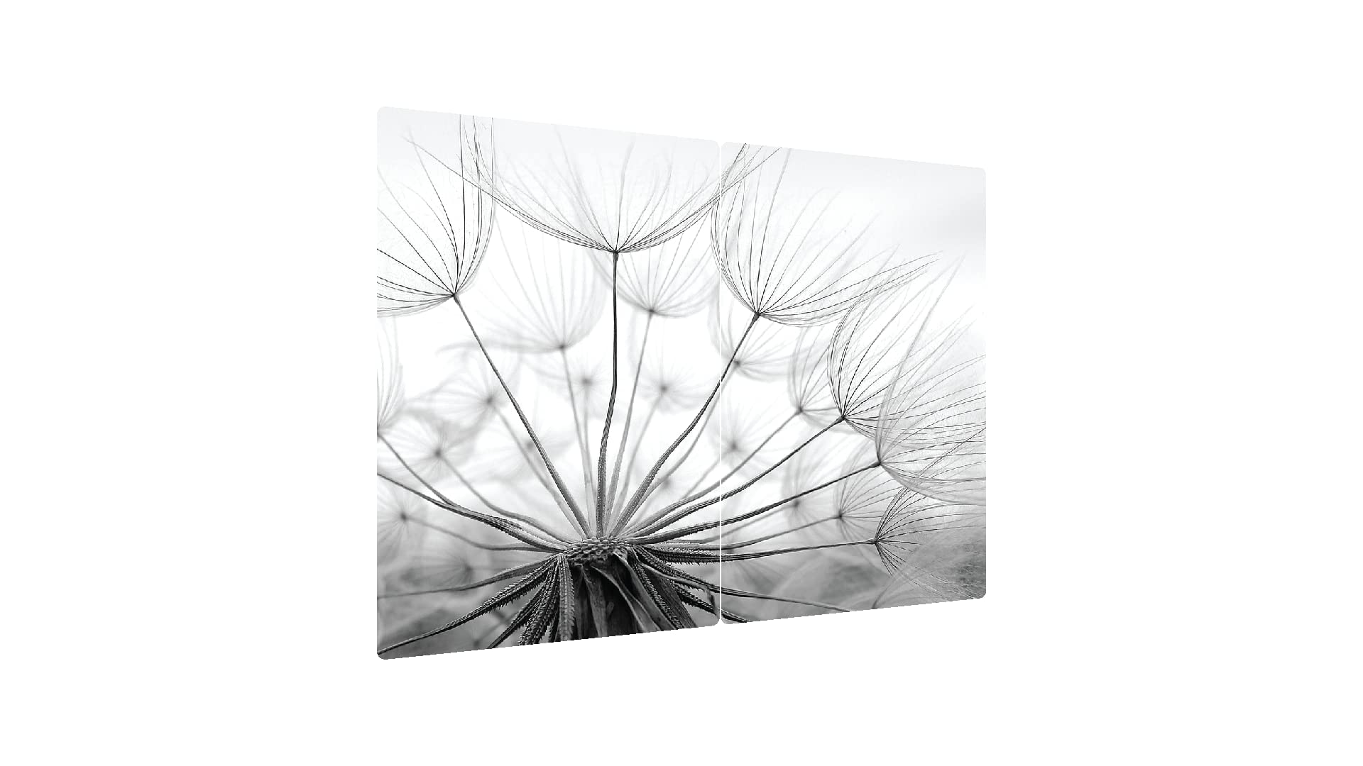 ALLboards Glass Chopping Board Dandelion SEEDED 2 Set 52x30cm Cutting Board Splashback Worktop Saver for Kitchen Hob Protection Hot Cover Heat Resistant Multi-Glass Plate Dishes Pad Work Surface โ image 1