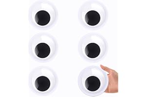 PETKNOWS 6 Pieces 4 Inches Googly Google Eyes Self Adhesive Googlie Craft Wiggle Eyes