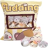 HXPLN Cute Snack Pillow Kawaii Pudding Plush 8 Kitty Toys Removable view 1