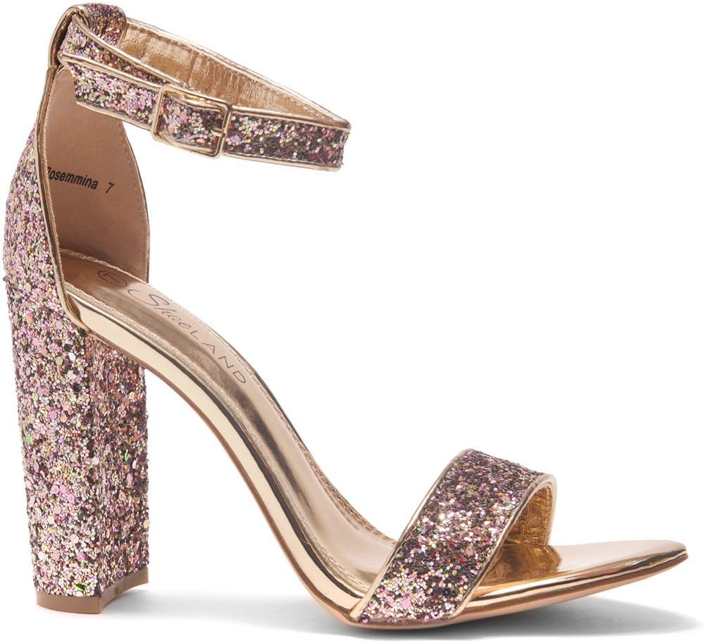 HerstyleWomens Rosemmina Chunky Block Heels Open Toe Ankle Strap High Heel Dress Pump Wedding Sandals