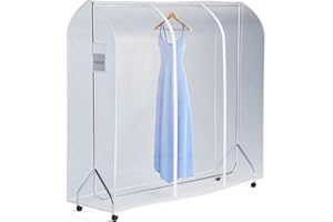 HANGERWORLD 6ft Clothes Garment Rack Cover for Open Closet Clear Showerproof COVER ONLY (72"x24")