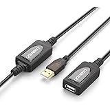 UGREEN USB Extension Cable,20m USB 2.0 Active Cable USB Type A Male to Female Repeater Cord with Signal Amplification Signal Amplifier Repeater Expandable for Printers, Keyboards, Game Console, Loudspeakers, Scanners, Displays, Headsets etc