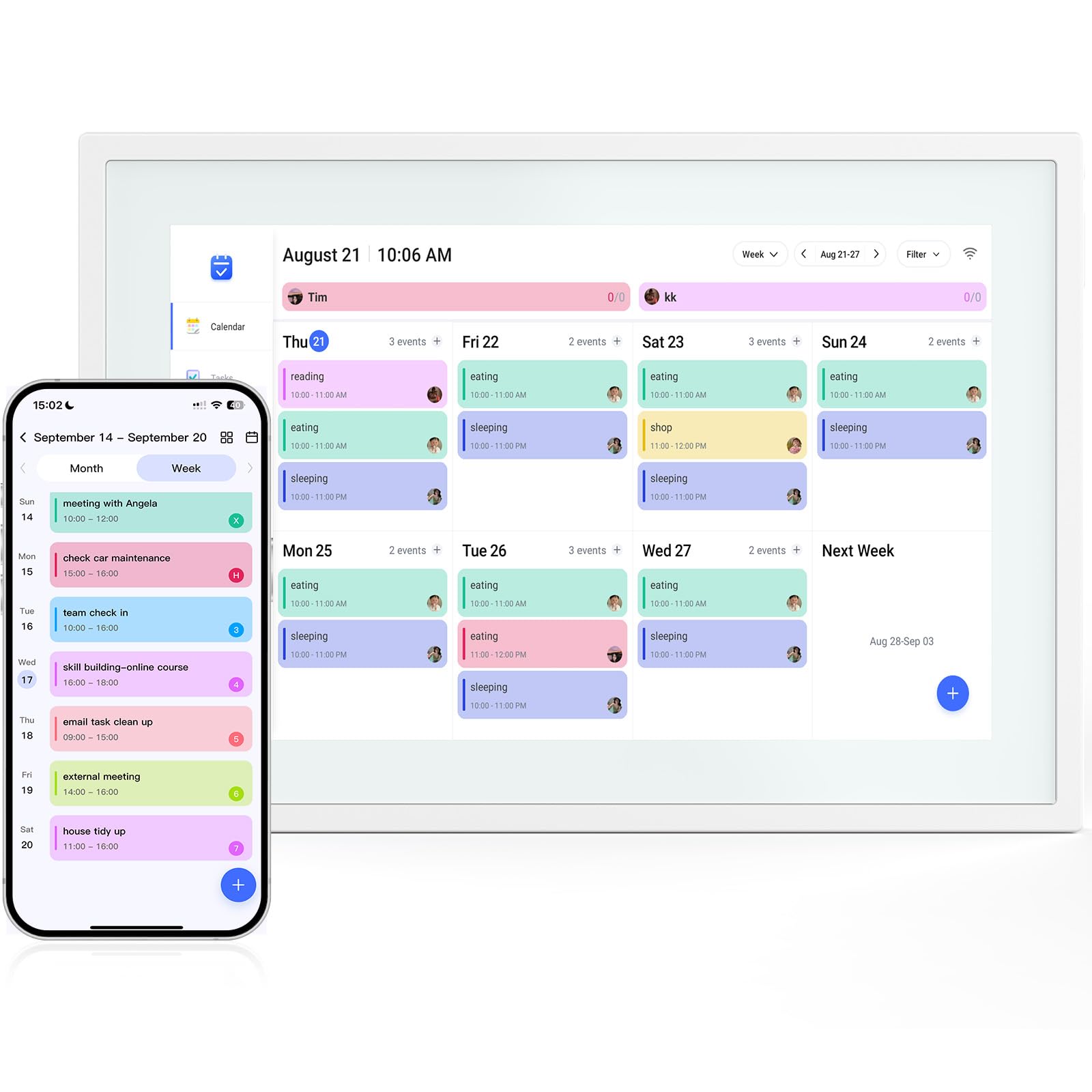 Photo 1 of 10.1 Inch Smart Digital Calendar & Chore Chart – IPS HD Touchscreen Family Organizer, Desk Planner with Meal Scheduler, Android App Support & Photo Frame | Smart Calendar