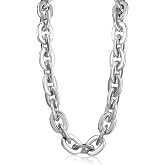 Remuuly Halloween Plastic Chain Necklace Chunky Hip Hop | Large Turnover Big Chain Necklace, Giant Fake Jewelry, Spirit Week Accessory, Football Game day Dress up, Rapper Style