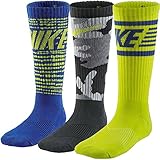 Nike Big Boys' Performance Graphite Camo Crew Socks 3 Pack