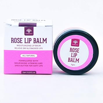 Vanalaya Rose Lip moisturizing lip balm Dry lips chapped lips Moisturizes and softens lips with shea butter rose cocoa butter and vitamin E 7gm