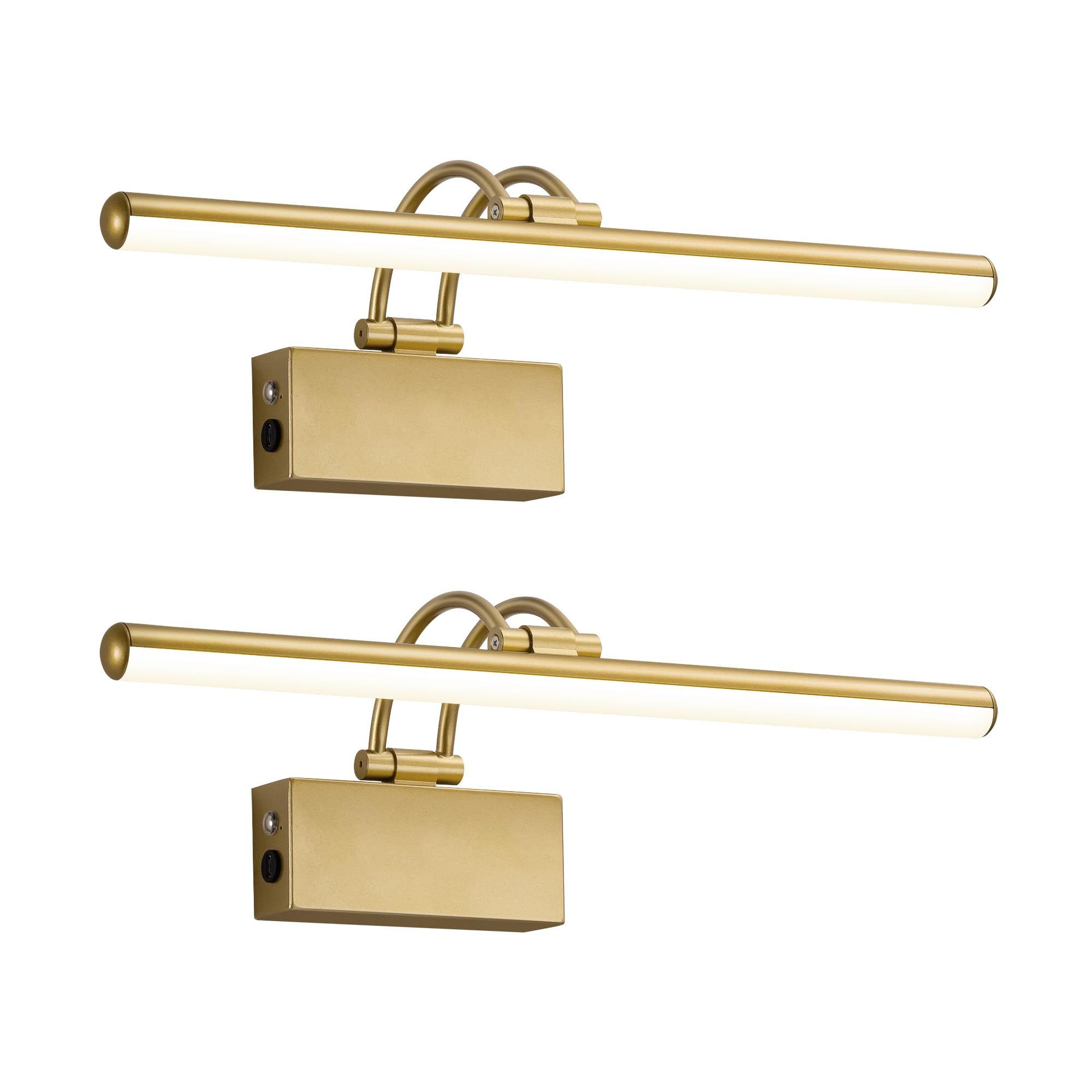 Photo 1 of *MINOR DAMAGE - USED*
KDG LED Cordless Wall Picture Lights Set of 2 with Remote, 5200mAh Rechargeable Dimmable Art Lighting, Adjustable Swing Arm, Picture Frame Light for Gallery, Living Room, Hallway, 16.3 inch, Bronze