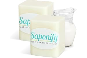 SAPONIFY SOAP MAKING SUPPLIES Saponify - 2Lb Goat's Milk Melt and Pour Soap Base, Natural Skin-Enhancing Goat Milk Soap Base, Easy to Use Glycerin Soap Base for Soap Making