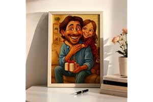 Custom Cartoon Portrait Wooden Frame – Personalized Cartoon Photo Plaque with Name, Hand-Drawn Family or Couple Wall Art, Rom