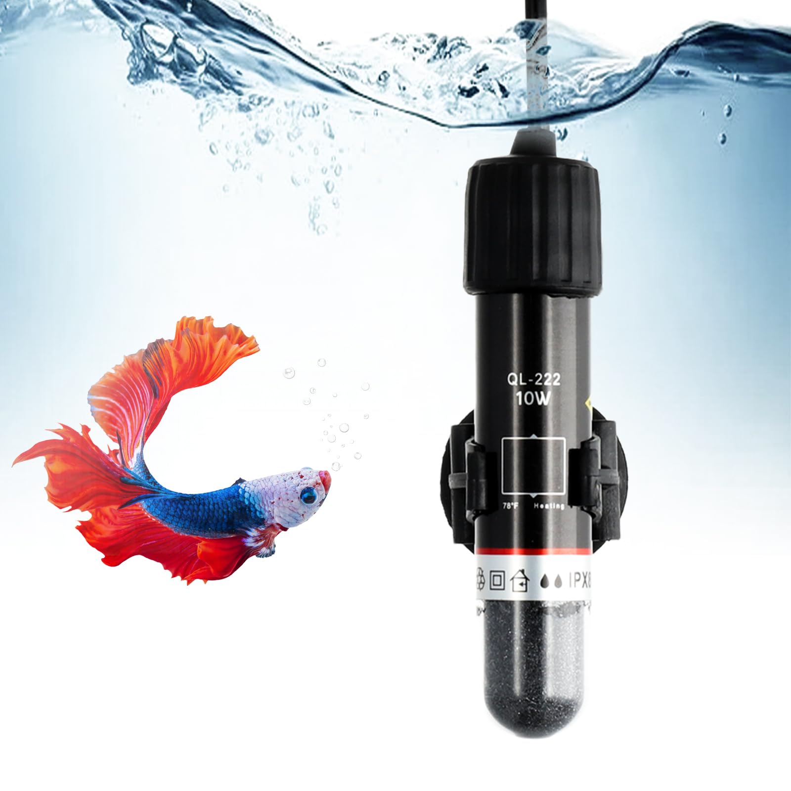 Defresit Aquarium Heater,10 W Mini Aquarium Heating Rod with Thermostat, USB Fish Tank Heater Thermostat Aquarium Turtle Heater for Small Aquariums for Salt Water and Freshwater(Small Fish Tanks)