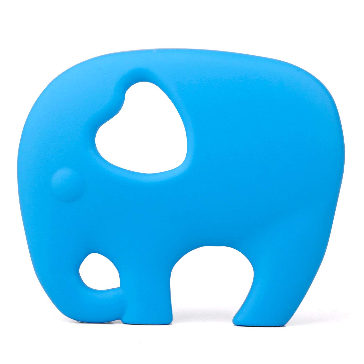 PREMYO Teething Toy for Baby Teether Silicone - Soothes Sore Gum Pain - Easy to Grab BPA Free Elephant Blue