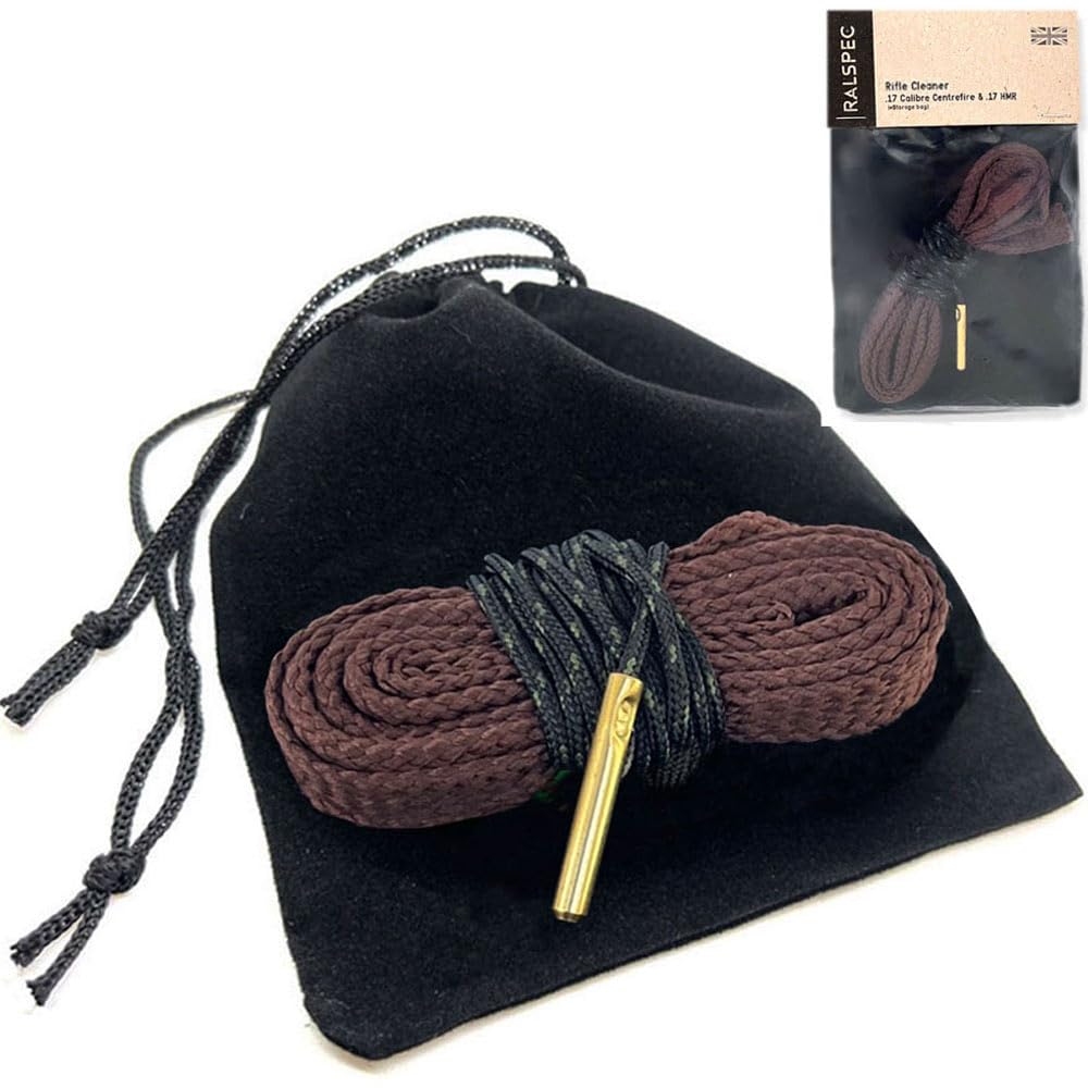 RALSPEC .243 Calibre 6mm Rifle Barrel Bore Cleaning Kit + Storage Bag Gun Snake Cleaner Pull Through Cord Rope Gunsmithing Tool Cal