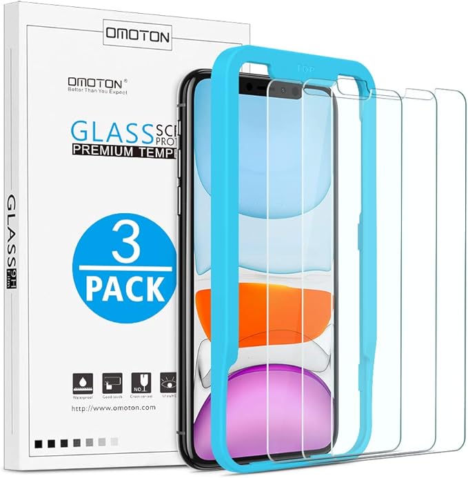 OMOTON Tempered Glass Screen Protector Compatible with Apple iPhone 11