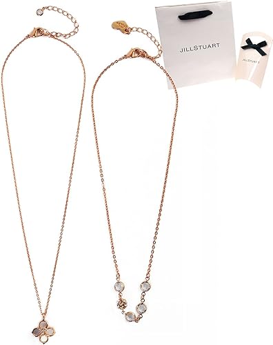 Amazon ギフトラッピング済 Jillstuart ジルスチュアート Shell Flower 2本 セット ネックレス アクセサリー ショップバッグ付 ホワイト ネックレス 通販