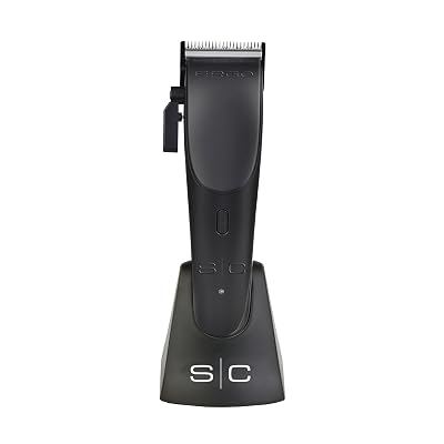StyleCraft Ergo Professional Microchipped Magnetic Clipper with 5 Guards, Charging Stand, and 3 Customizable Colored Lids (Black, Pink, Blue)