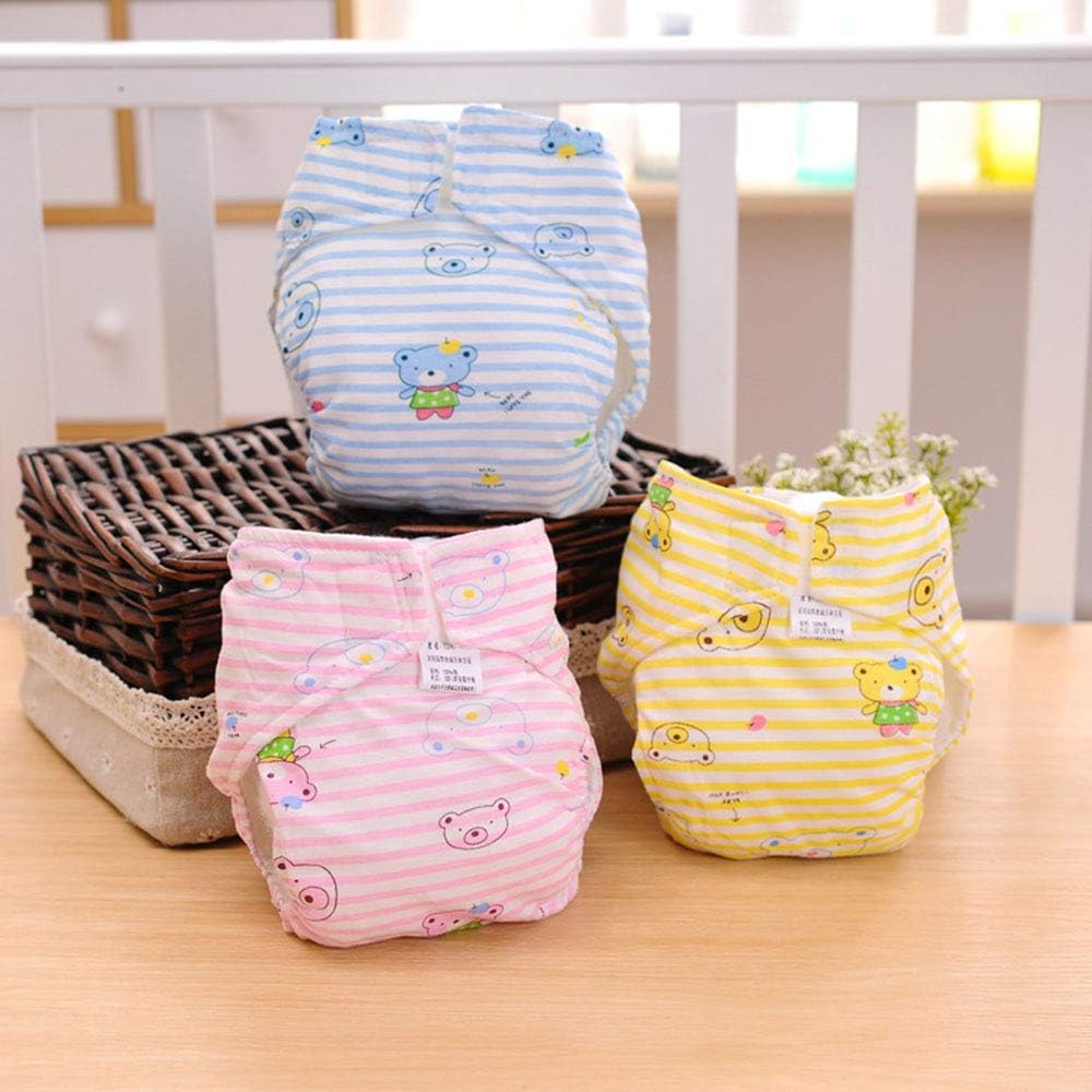 WEKA Comfortable Waterproof Breathable Baby Infants Cotton 2-Layer Cloth Diaper Cover Washable Holds in Moisture Nappy Panty Easy Clean up-Random Color;M