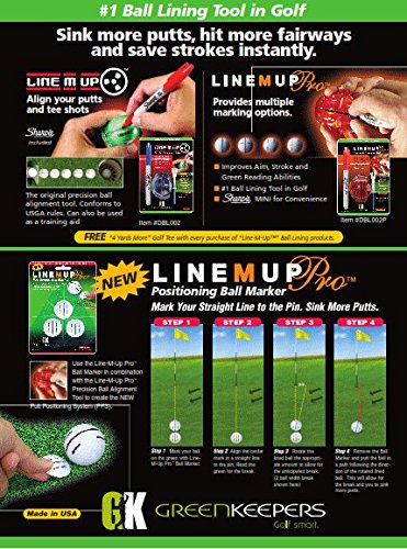 Line M Up Pro Precision Golf Ball Alignment / Identification Tool, Putt Positioning Ball Marker, & Sharpie - Thumbnail 3
