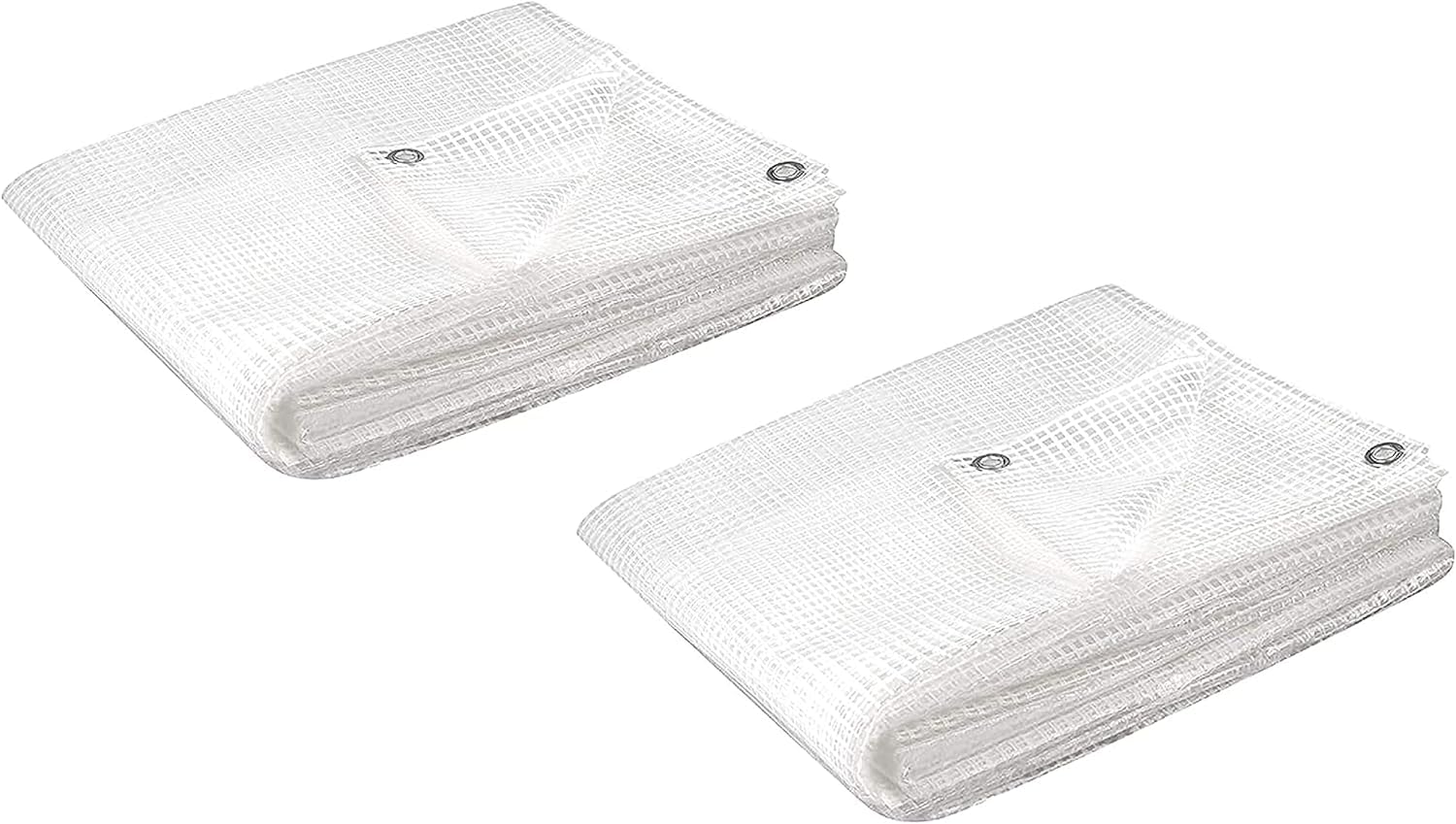 kippen Pack of 2 Transparent mesh tarpaulins. Size: 2 x 3 m. Weight: 130 g/m², Polyethylene (PE), Taglia 2x3 Mt