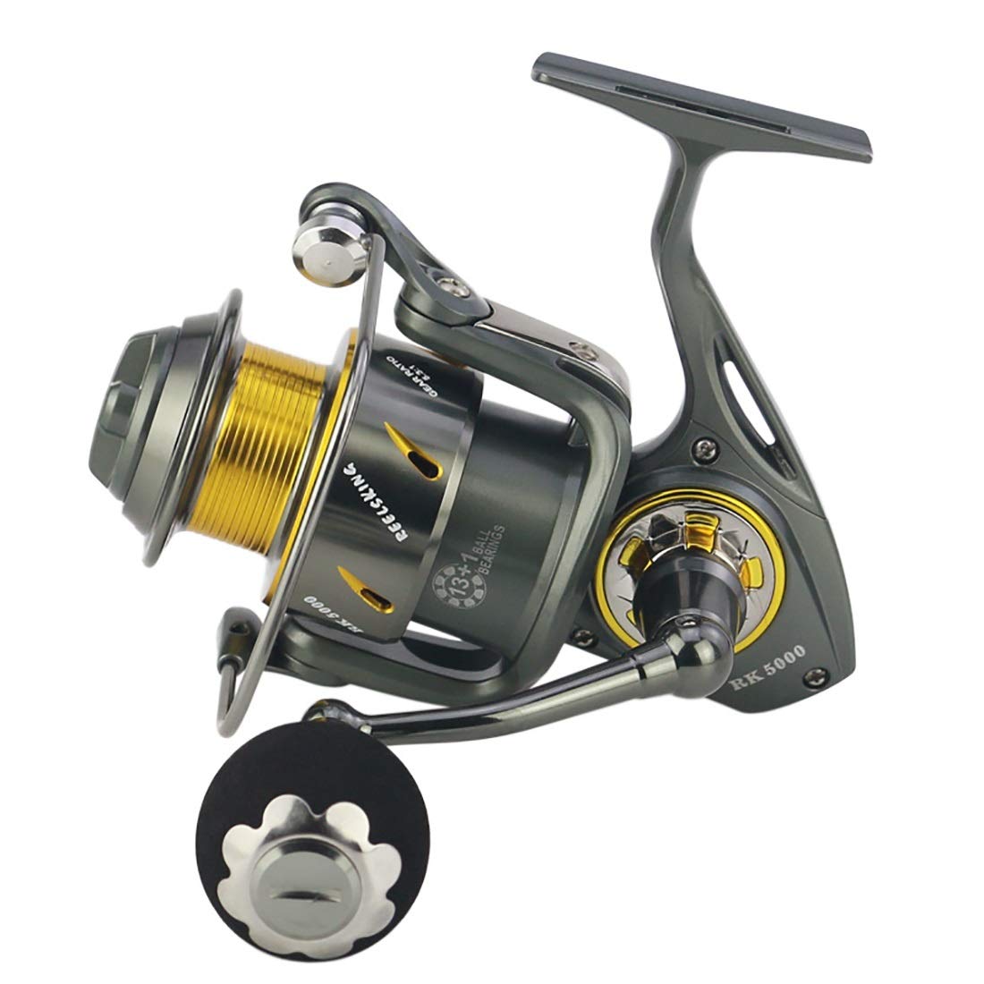 サイズ 6000 Reel Cafuty 13 フロントとリアダブルドラグブレーキシステムを備えたフライスピニング釣りリールbaitrunner 6000 B07kzrvg8g 1ステンレス鋼海水淡水釣り用の右右交換ハンドル スピニングリール 正規品質保証