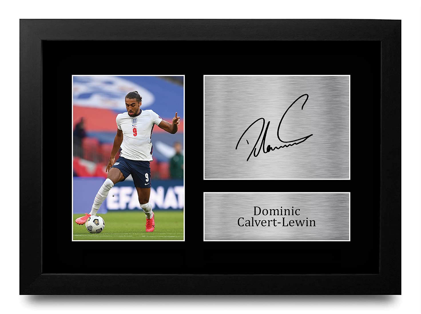 HWC Trading FR A4 Dominic Calvert-Lewin England Gifts Printed Signed Autograph Picture for Football Fans and Supporters - A4 Framed