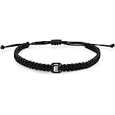Btysun Initial Bracelets for Women Teen Girls Woven Rope Braided Mother's Day Birthday Gifts for Mom Graduation Gifts for Her Girlfriend Wife Adjustable 26 Capital Letter A-Z Charm Jewelry
