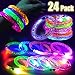 24 Pcs Flashing LED Bracelets Light Up Toys Glow Bracelet Glow in the Dark Party Supplies Fluorescence Bracelet for Neon Party, Concert Wedding,Birthday,Night Game Fun Events for Women Men Teen Kid